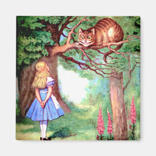 Alice och den Cheshire katten i underland Magnet