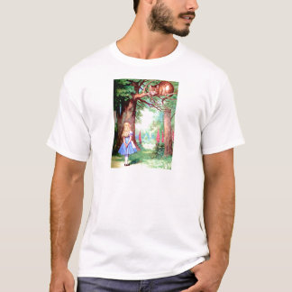 Alice och den Cheshire katten i underland Tee Shirt