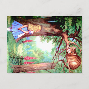 Alice och den Cheshire katten i underland Vykort