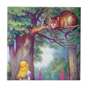 Alice och den Cheshire katten Kakelplatta