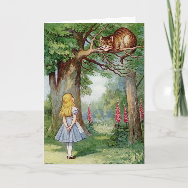 Alice och den Cheshire katten Kort (Framsida)