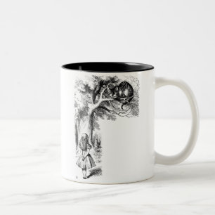 Alice och den Cheshire katten Två-Tonad Mugg
