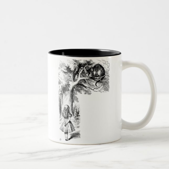 Alice och den Cheshire katten Två-Tonad Mugg (Höger)