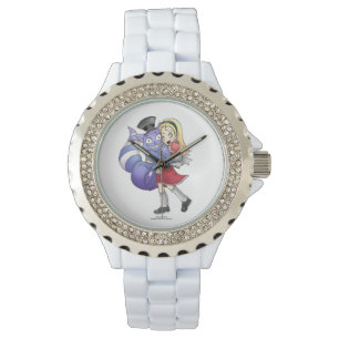 Alice och den Cheshire kattklockan Armbandsur