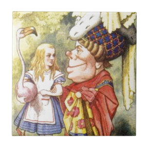 Alice och den röda drottningen kakelplatta