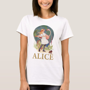 ALICE OCH DEN ROSA FLAMINGOLEKCROQUETEN TEE SHIRT