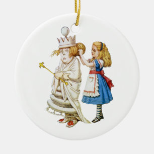Alice och den vita drottningen i Wonderland Julgransprydnad Keramik