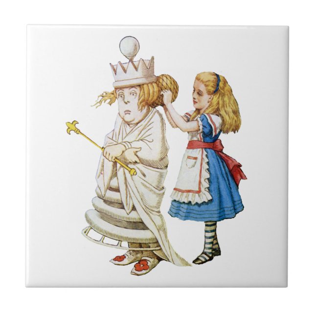 Alice och den vita drottningen i Wonderland Kakelplatta (Framsidan)
