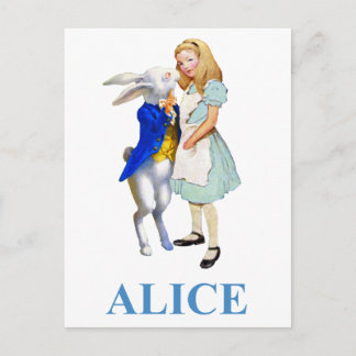 Alice och Den Vita Kaninen i Underlandet Vykort