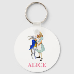 Alice och den vita kaninen i Wonderland Nyckelring