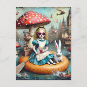 Alice och den vita kaninkonsten vykort