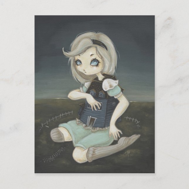 Alice och det vita kaninens hus vykort (Framsida)