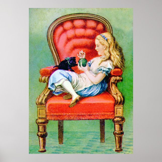 Alice och Dinah i Big Red-stolen Poster (Framsidan)