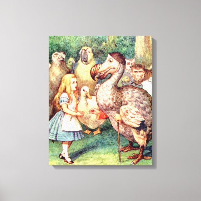 Alice och Dodo Bird i Wonderland Canvastryck (Framsida)