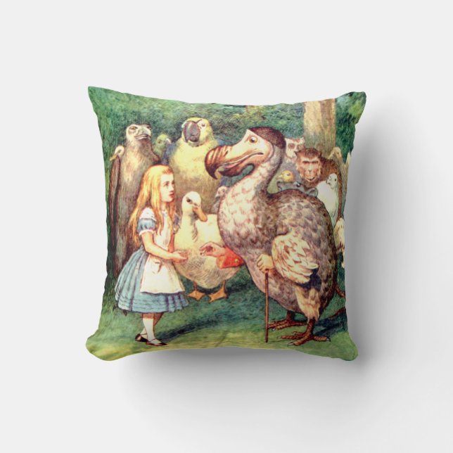 Alice och Dodo Bird i Wonderland Kudde (Framsida)