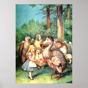 Alice och Dodo Bird i Wonderland Poster