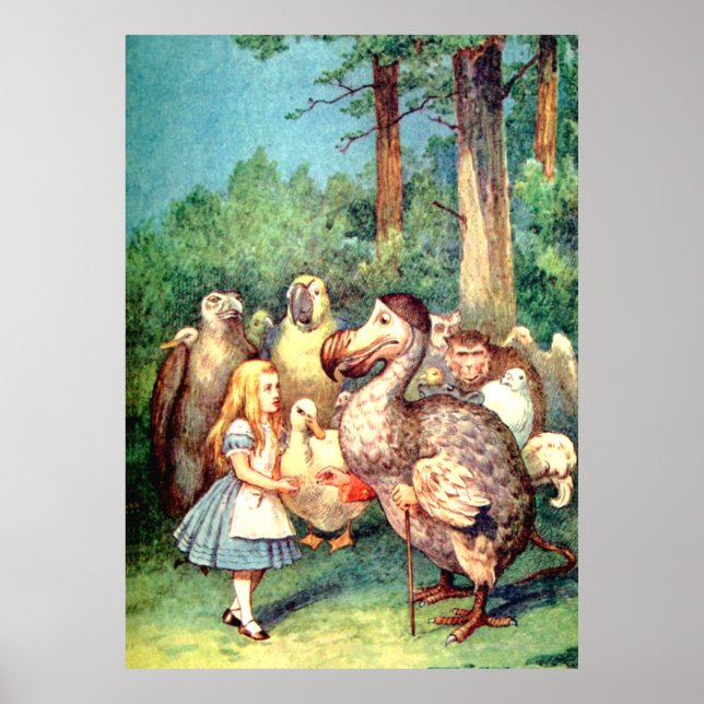 Alice och Dodo Bird i Wonderland Poster (Framsidan)