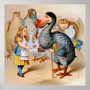 Alice och Dodo Bird i Wonderland Poster