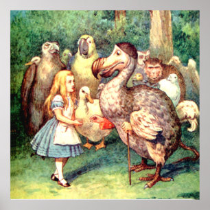 Alice och Dodo Bird i Wonderland Poster