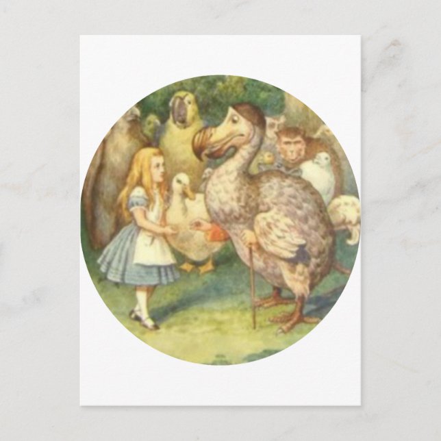 Alice och Dodo Färg Vykort (Framsida)