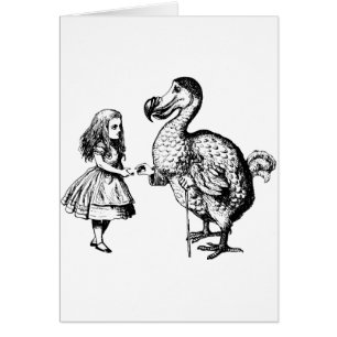 Alice och dodoen Inked svart Hälsningskort