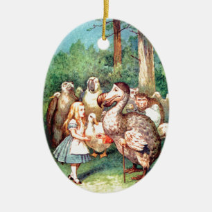 Alice och Dodofågeln i underland Julgransprydnad Keramik