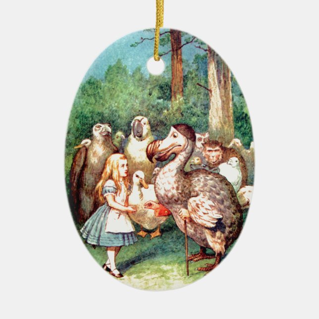 Alice och Dodofågeln i underland Julgransprydnad Keramik (Framsidan)