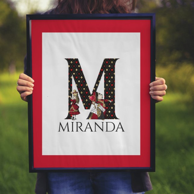 Alice och drottning Illustrated Brev M Wall Print Poster (Skapare uppladdad)