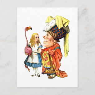 Alice och Duchess Play Flamingo Croquet Vykort