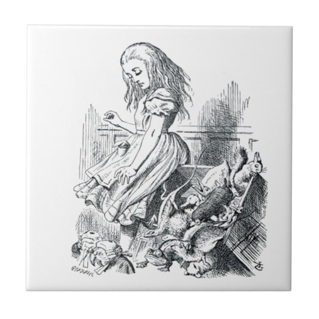Alice och ekorrarna kakelplatta (Framsidan)