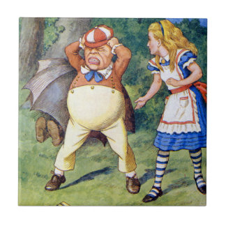 Alice och en ilskna Tweedledum i underland Kakelplatta