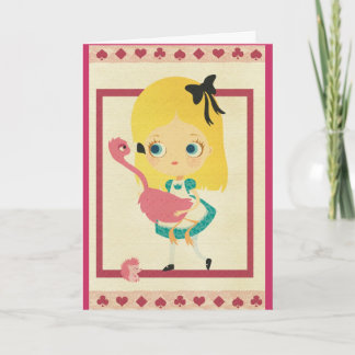 Alice och Flamingohälsningkortet Kort