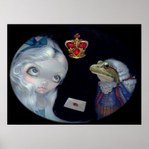 Alice och Frog Footman ART PRINT Wonderland Poster