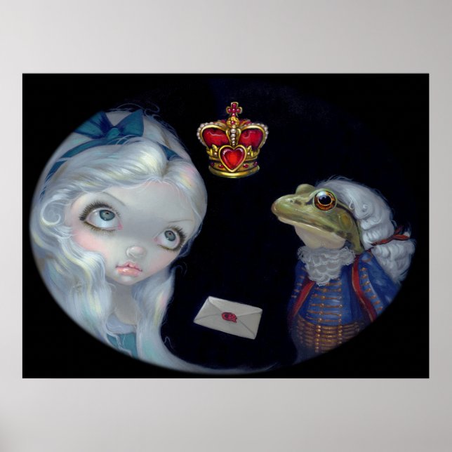 Alice och Frog Footman ART PRINT Wonderland Poster (Framsidan)