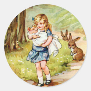 Alice och Gris Baby Runt Klistermärke