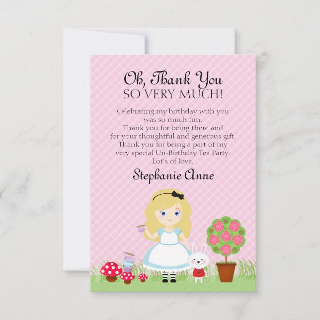 Alice och hennes tehjältefest inbjudningar (Framsida)