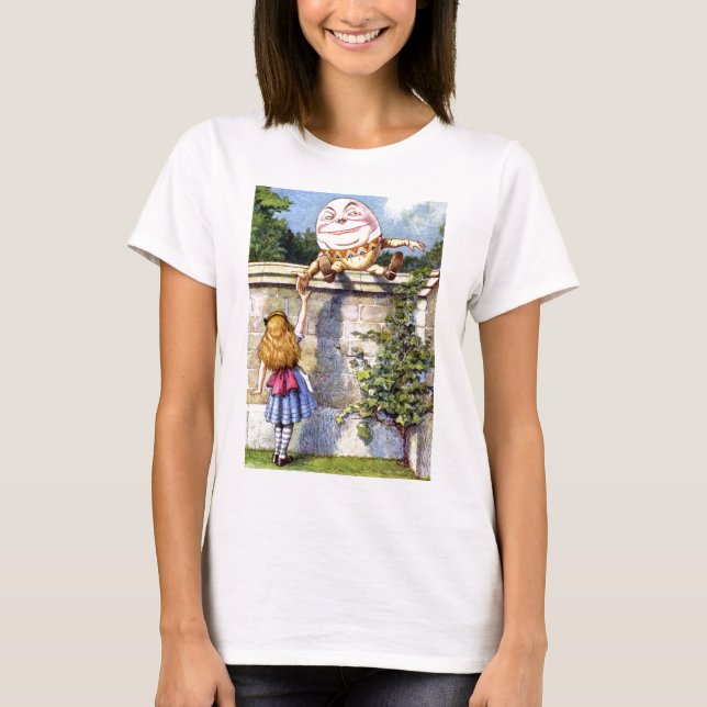 Alice och Humpty Dumpty i underland T-shirt (Framsida)