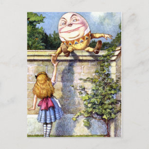 Alice och Humpty Dumpty i Wonderland Vykort