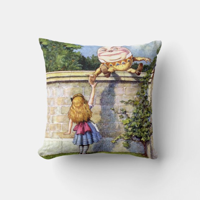 Alice och Humpty Dumpty in Wonderland Kudde (Framsida)