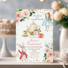  Alice och kanin Birthday Tea Party  Inbjudningar