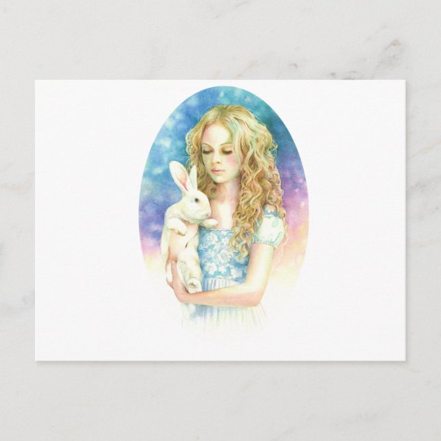 Alice och kaninen vykort (Framsida)