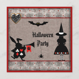 Alice och kaninerna Wonderland Halloween fest Inbj Inbjudningar
