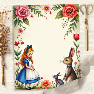 Alice och Kaniners Blommiga Scrapbookpapper