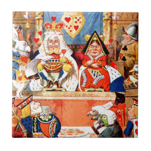 Alice och Knave of Hearts Trial i Wonderland Kakelplatta