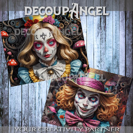 Alice och Mad Hatter Decoupage
