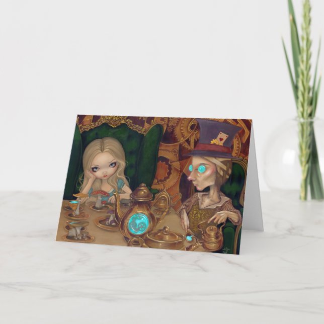 "Alice och Mad Hatter"-hälsningskort Kort (Framsida)