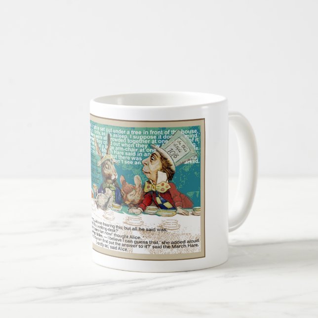 Alice och Mad Hatter Tea Party Kaffemugg (Framsida höger)