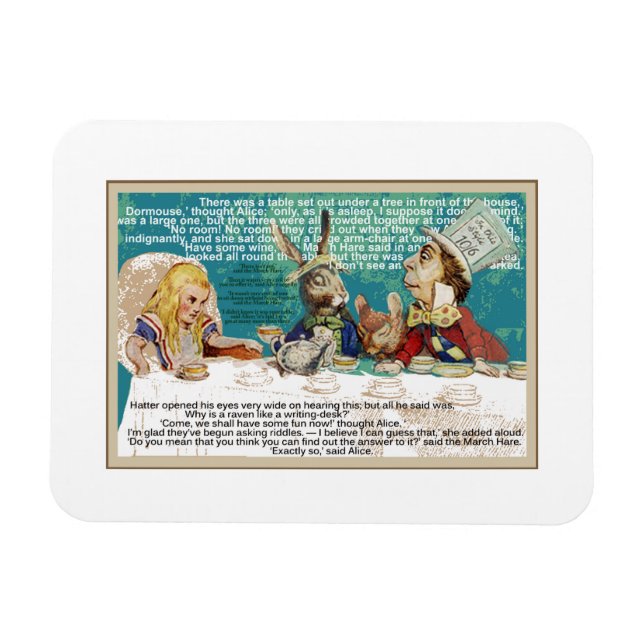 Alice och Mad Hatter Tea Party Magnet (Horisontell)