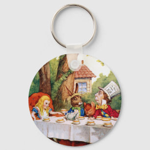 Alice och Mad Hatters Tea Party i Wonderland Nyckelring