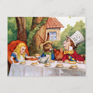 Alice och Mad Hatters Tea Party i Wonderland Vykort